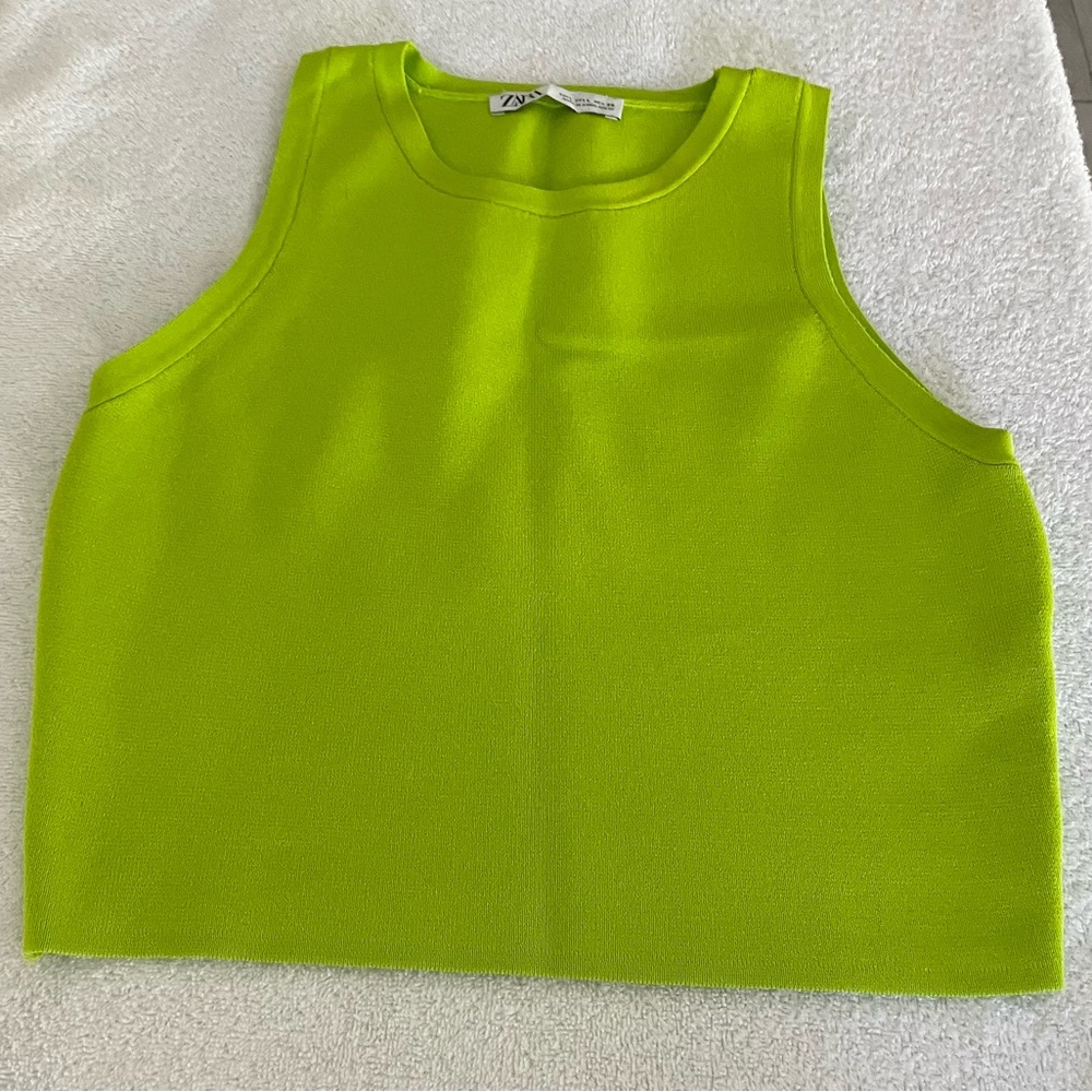 Zara Neon Green Crop Top